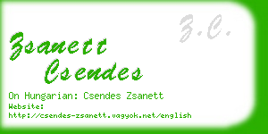 zsanett csendes business card